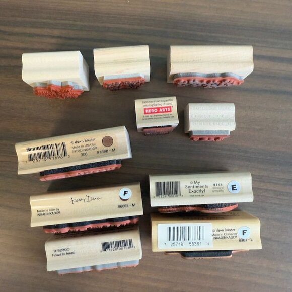 Mixed Lot of 10 Inkadinkado Hero Arts Rubber Stampl - Picture 5 of 7